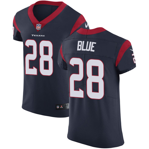 Nike Texans #28 Alfred Blue Navy Blue Team Color Men's Stitched NFL Vapor Untouchable Elite Jersey - Click Image to Close